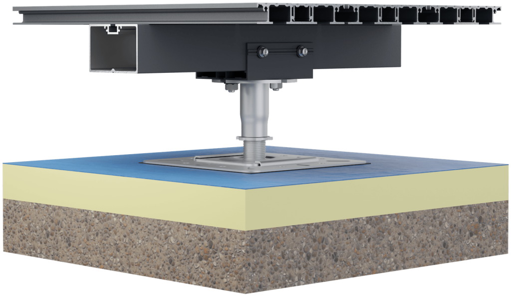 Adjustable pedestal and aluminium joist support system for terrace decking installation